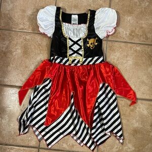 Girls 7/8 Pirate Costume Dress - Red, Black, and White